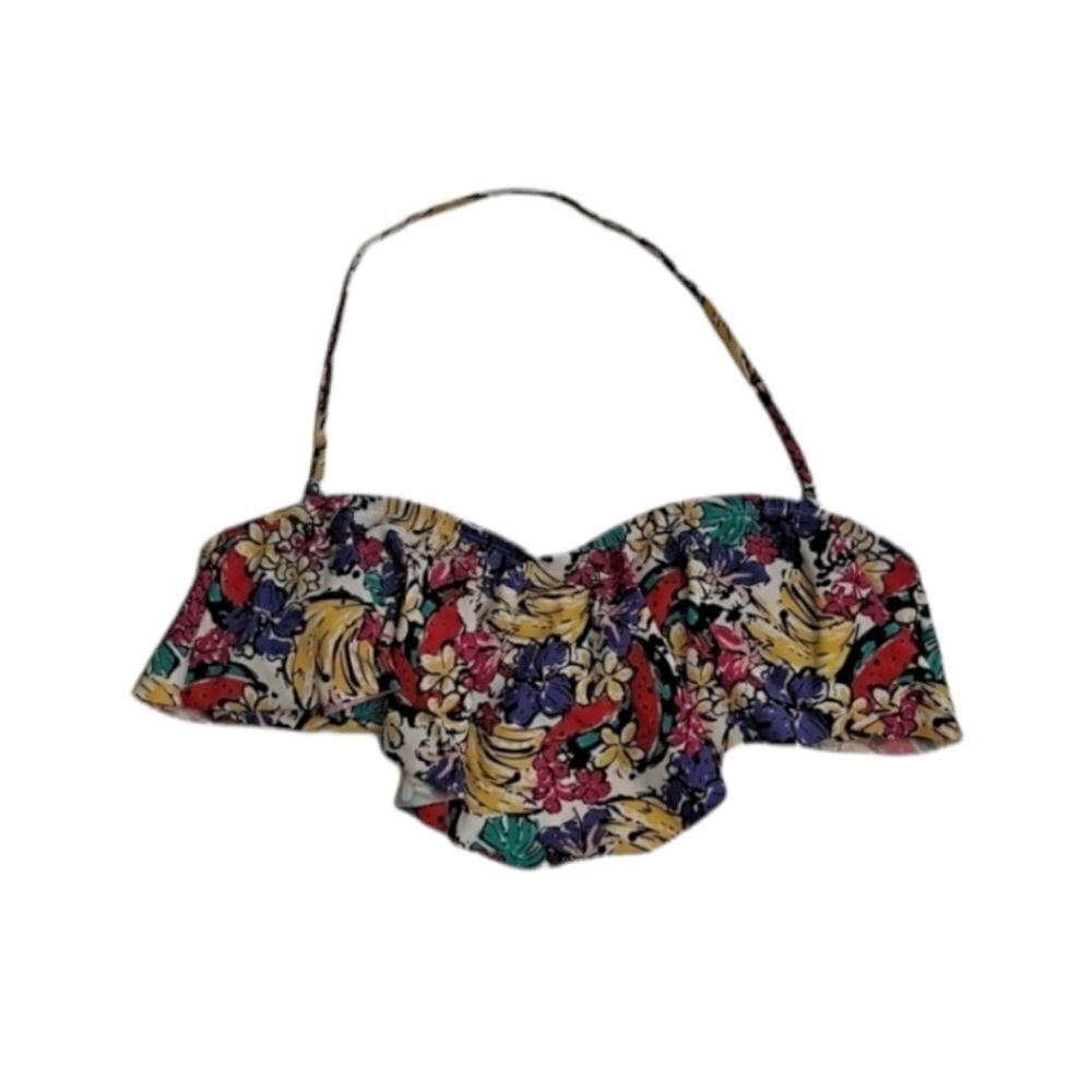 BP Under Cover Halter Fruit / Floral Bikini Top Multi Large